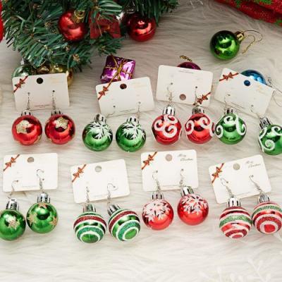 Xmas Ball Pendant Earrings Hoop Earring Alloy Earrings 