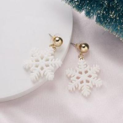 Xmas Snowflakes Pendant Earrings Alloy Earrings 